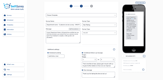 SMS Survey Creation UI